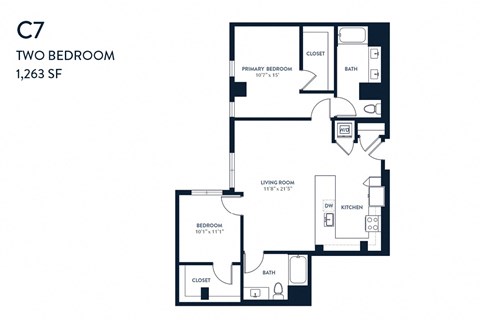 Two Bedroom C7 1263 SF - Resa Long Beach